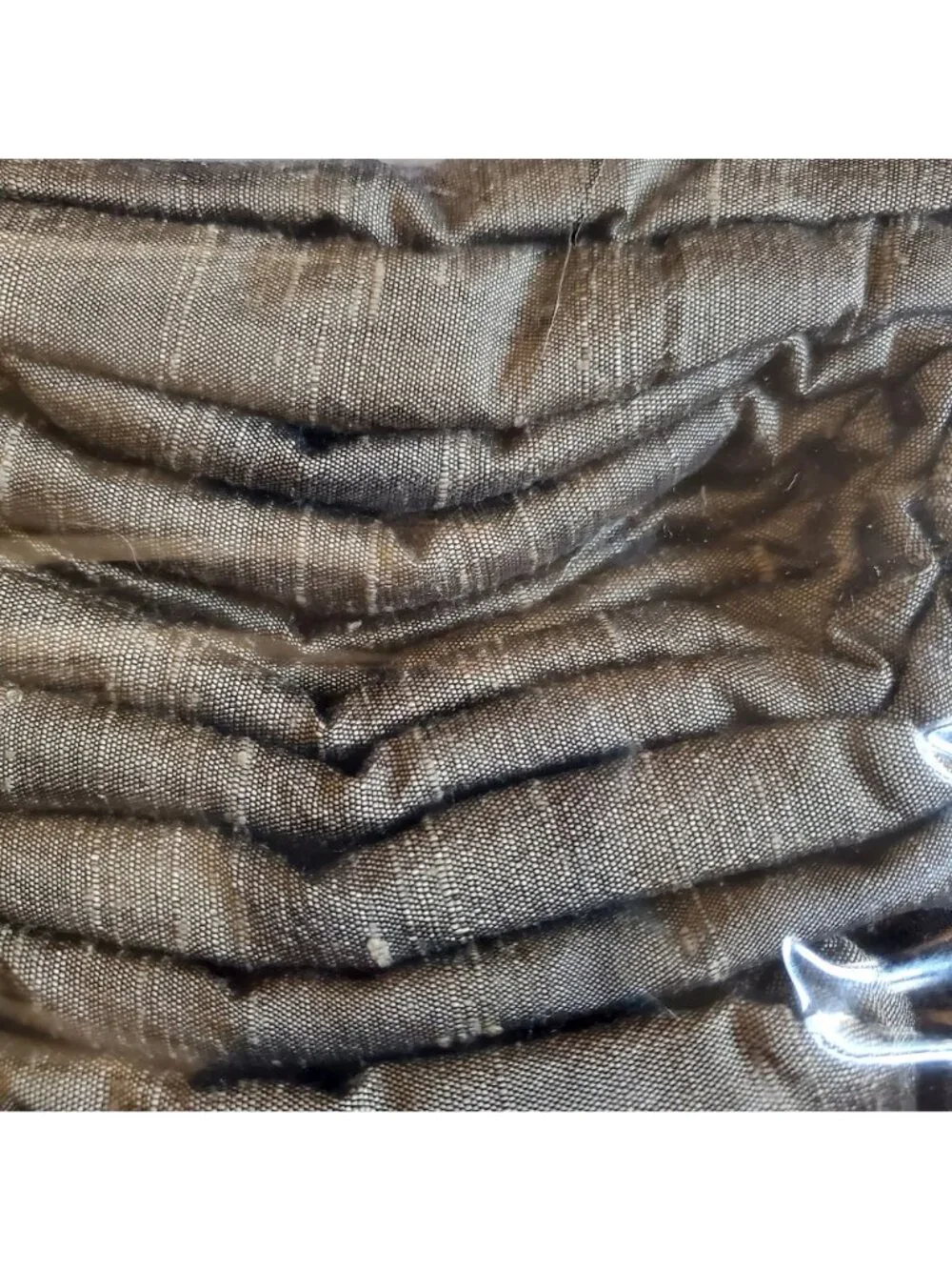 NIP Nobility raw silk blend F/Q duvet cover 92x95 Deep sage-olive green luxury.